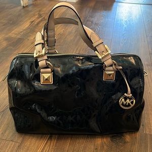 Like New Michael Kors Black Patent Leather Handbag, Authentic
